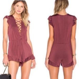 NBD Rhythm Romper in Vermillion Red